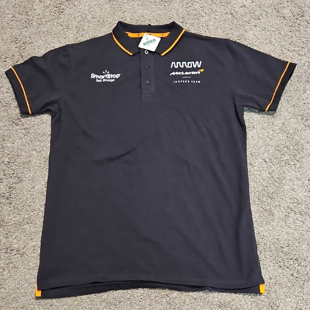 McLaren Black Polo Shirt with Fitted Sleeves